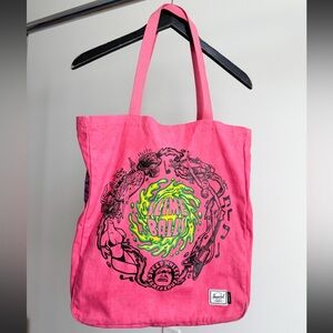 Herschel x Santa Cruz Slime Balls Speed Wheels Canvas Tote Bag